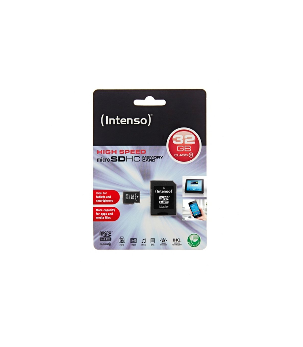 Tarjeta memoria micro sd intenso 32gb cl10 + adaptador sd