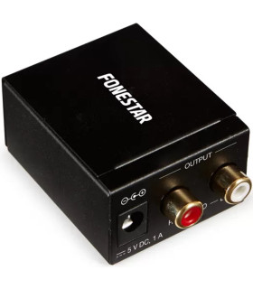 Convertidor de audio fonestar fo - 37da - audio digital en analógico - entrada óptica spdif -  coaxial spdif - salida audio esté