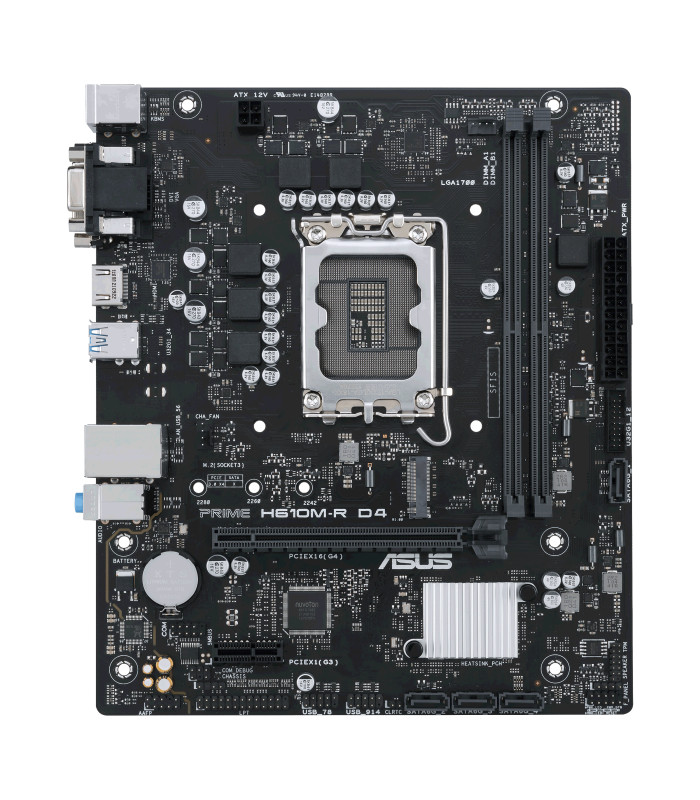 Placa base asus intel prime h610m - r d4 m - atx -  2x ddr4 -  4x sata3 -  2x usb 3.2 -  2x usb 2.0 90mb1b40 - m0ecy0