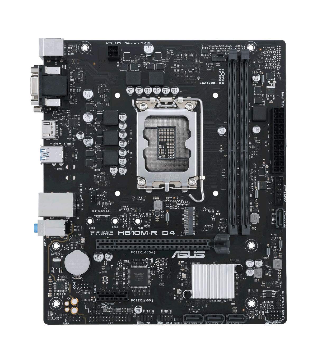 Placa base asus intel prime h610m - r d4 m - atx -  2x ddr4 -  4x sata3 -  2x usb 3.2 -  2x usb 2.0 90mb1b40 - m0ecy0