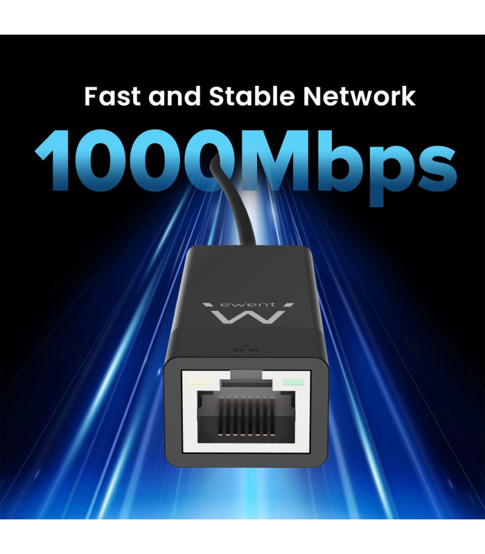 Adaptador usb 3.2 a rj45 ewent ew1017 macho -  hembra - negro