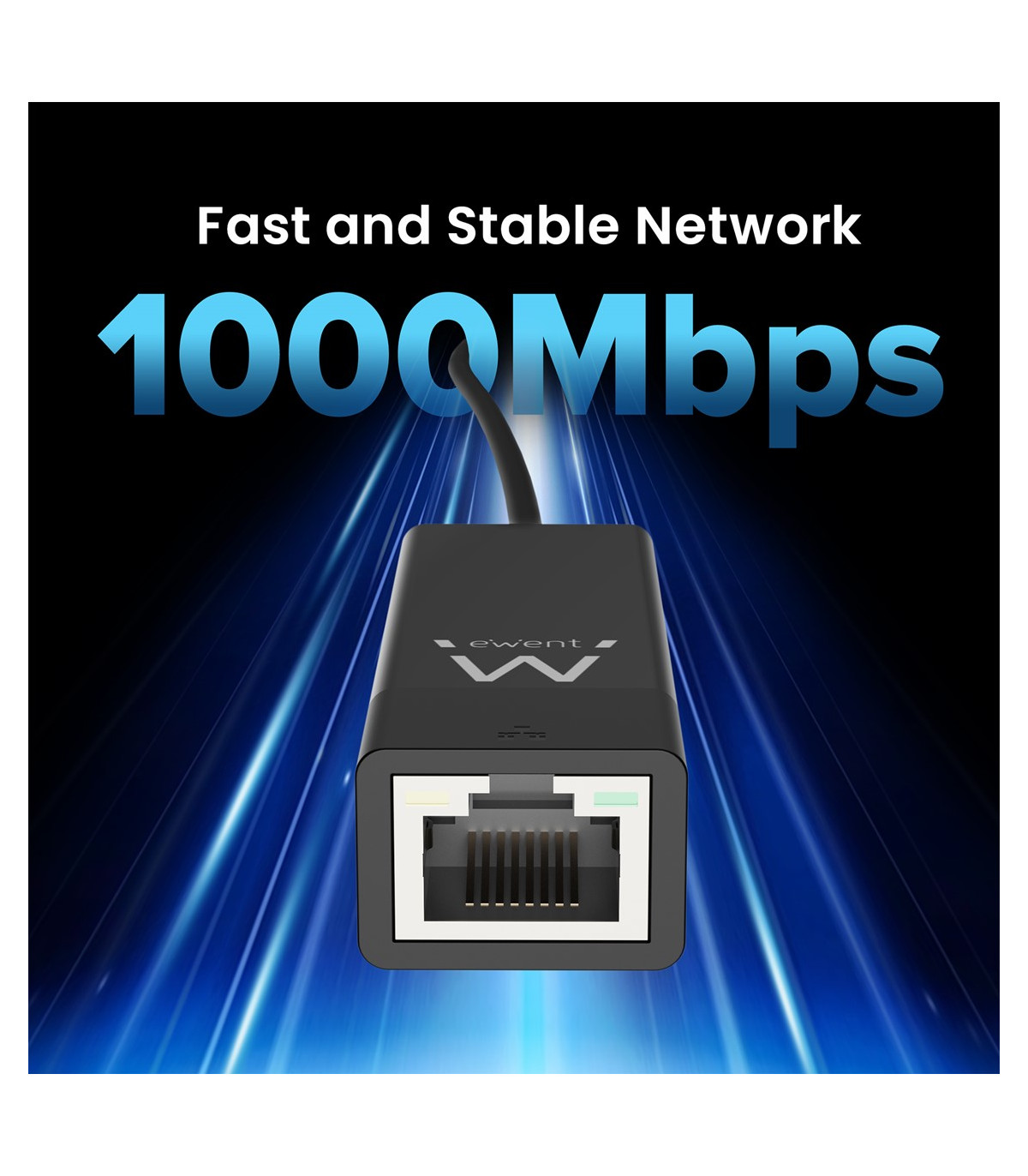Adaptador usb 3.2 a rj45 ewent ew1017 macho -  hembra - negro