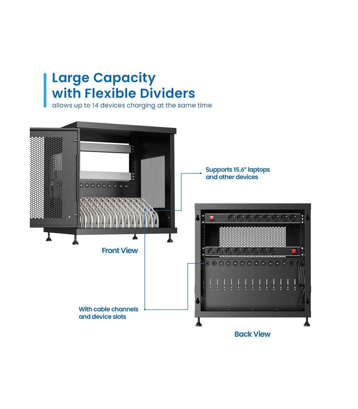Armario carro de carga ewent ew1714 14 dispositivos