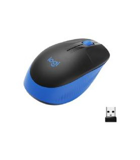 Mouse raton logitech m190 full size optico wireless inalambrico azul