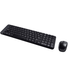 Teclado + mouse logitech mk220 wireless inalambrico negro portugues