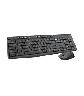 Teclado + mouse logitech mk235 wireless inalambrico resistente a salpicaduras