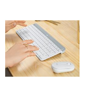 Teclado + mouse logitech mk470 wireless inalambrico blanco
