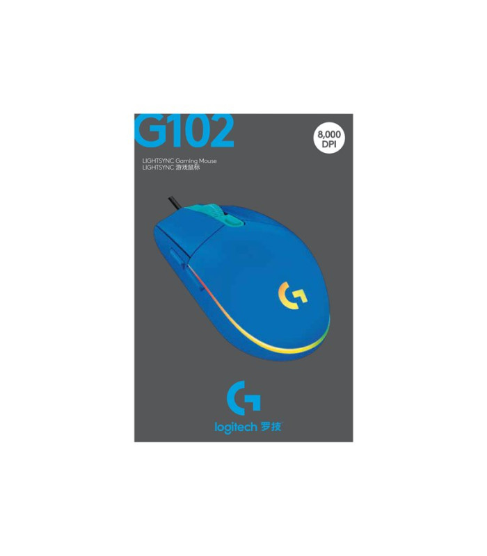Mouse raton logitech g102 lightsync azul gaming 8.000 dpi 6 botones