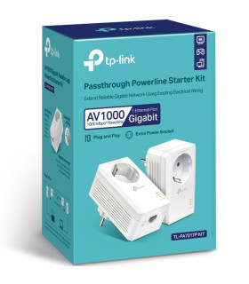 Kit de adaptadores powerline tp - link tl - pa7017p kit gigabit av1000