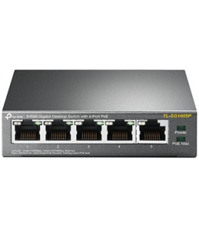 Switch 5 puertos 10 - 100 - 1000 4 ptos poe 56w tp - link