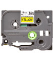 Cinta laminada super adhesiva brother tzes641 texto negro sobre fondo amarillo