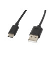 Cable usb lanberg 2.0 macho - usb tipo c macho 1.8m negro