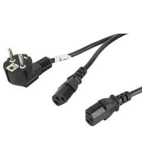 Cable de alimentacion lanberg schuko cee 7 - 7 a 2x iec320 c13 2m