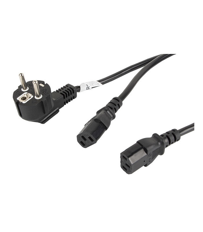Cable de alimentacion lanberg schuko cee 7 - 7 a 2x iec320 c13 2m