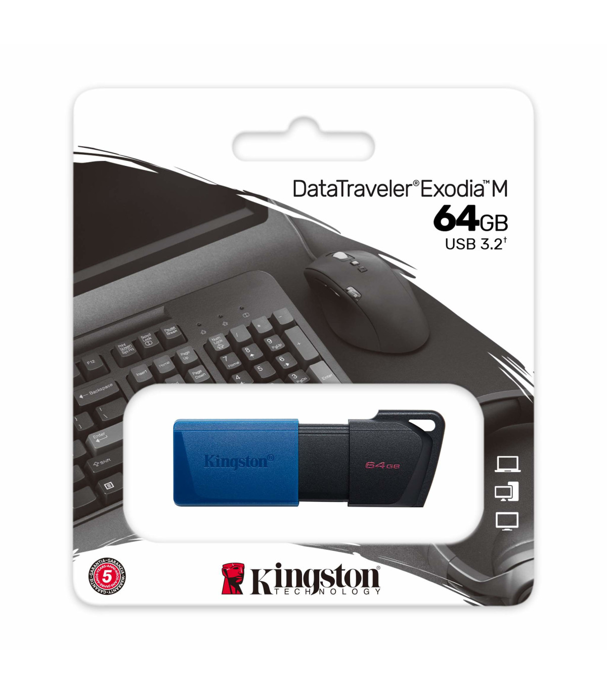 Memoria usb 3.2 kingston 64gb datatraveler dtxm azul