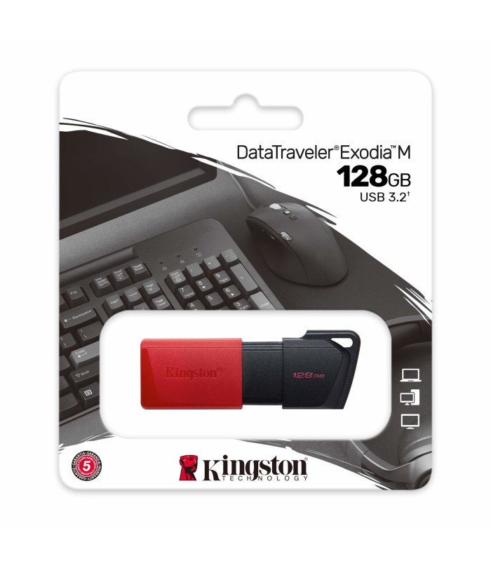 Memoria usb 3.2 kingston 128gb datatraveler dtxm rojo