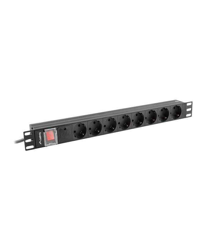 Regleta lanberg 1u 16a rack 19 8x schuko negro 2m