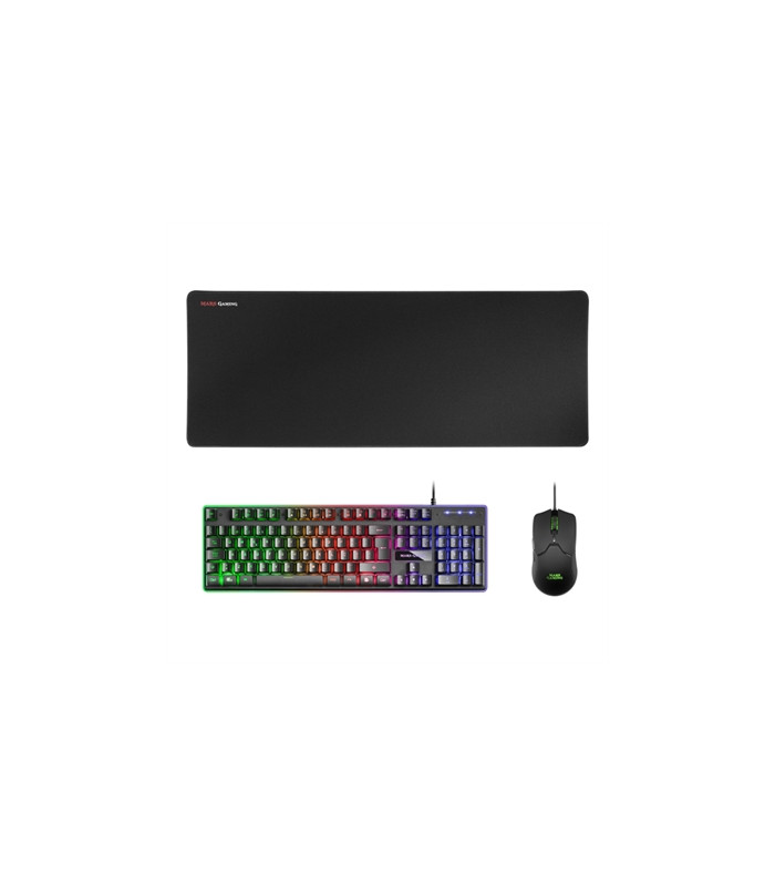 Kit teclado + mouse raton mars gaming mcpxbpt + alfombrilla portugues