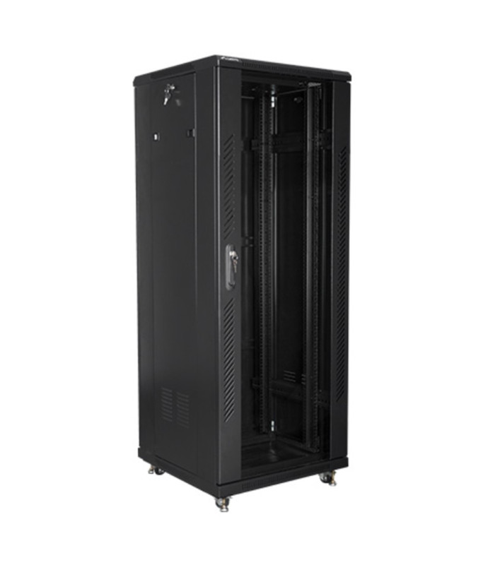 Armario rack lanberg de suelo 32u - 600x600x1603 19 pulgadas flat pack negro