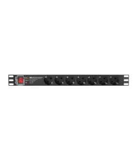 Regleta lanberg 1u 16a 7x schuko rack 19 pulgadas 2m negro