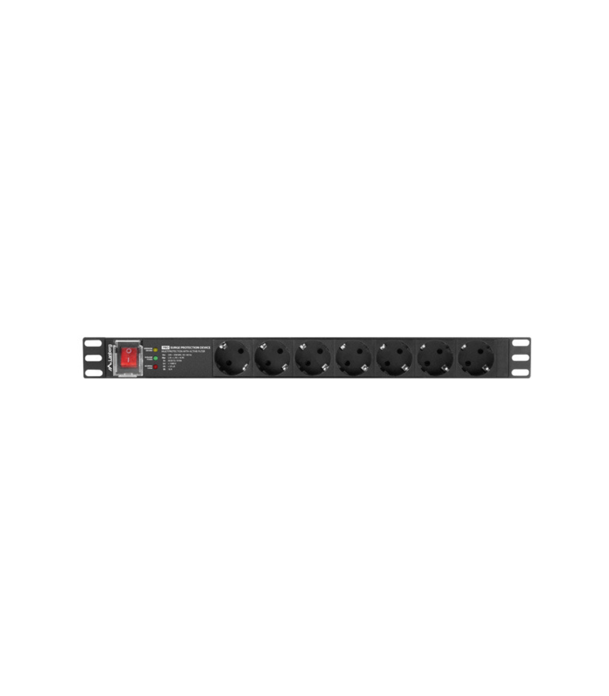 Regleta lanberg 1u 16a 7x schuko rack 19 pulgadas 2m negro