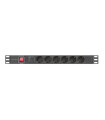 Regleta lanberg 1u 16a rack 19 pulgadas 6x socket schuko negro 2m