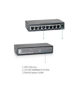 Switch level one 8 puertos 10 - 100 - 1000 no gestion