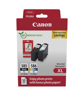 Cartucho tinta canon pg 585xl + pg 586xl + papel fotografico