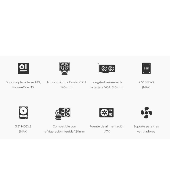 Caja ordenador coolbox atx a780 usb - c 3.2 gen1 fte.500w basic500