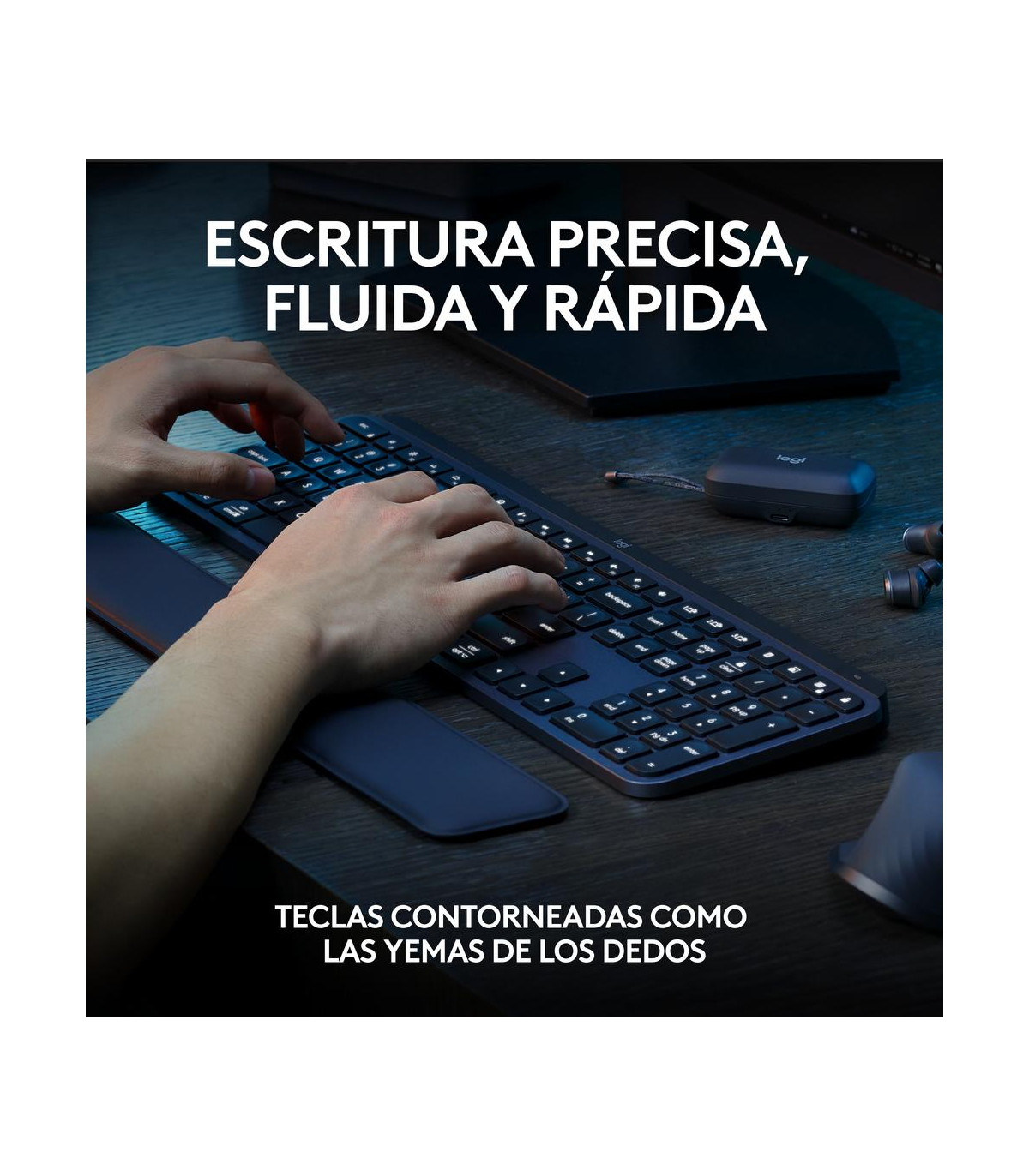 Teclado + raton logitech mx keys s combo inalambrico grafito español