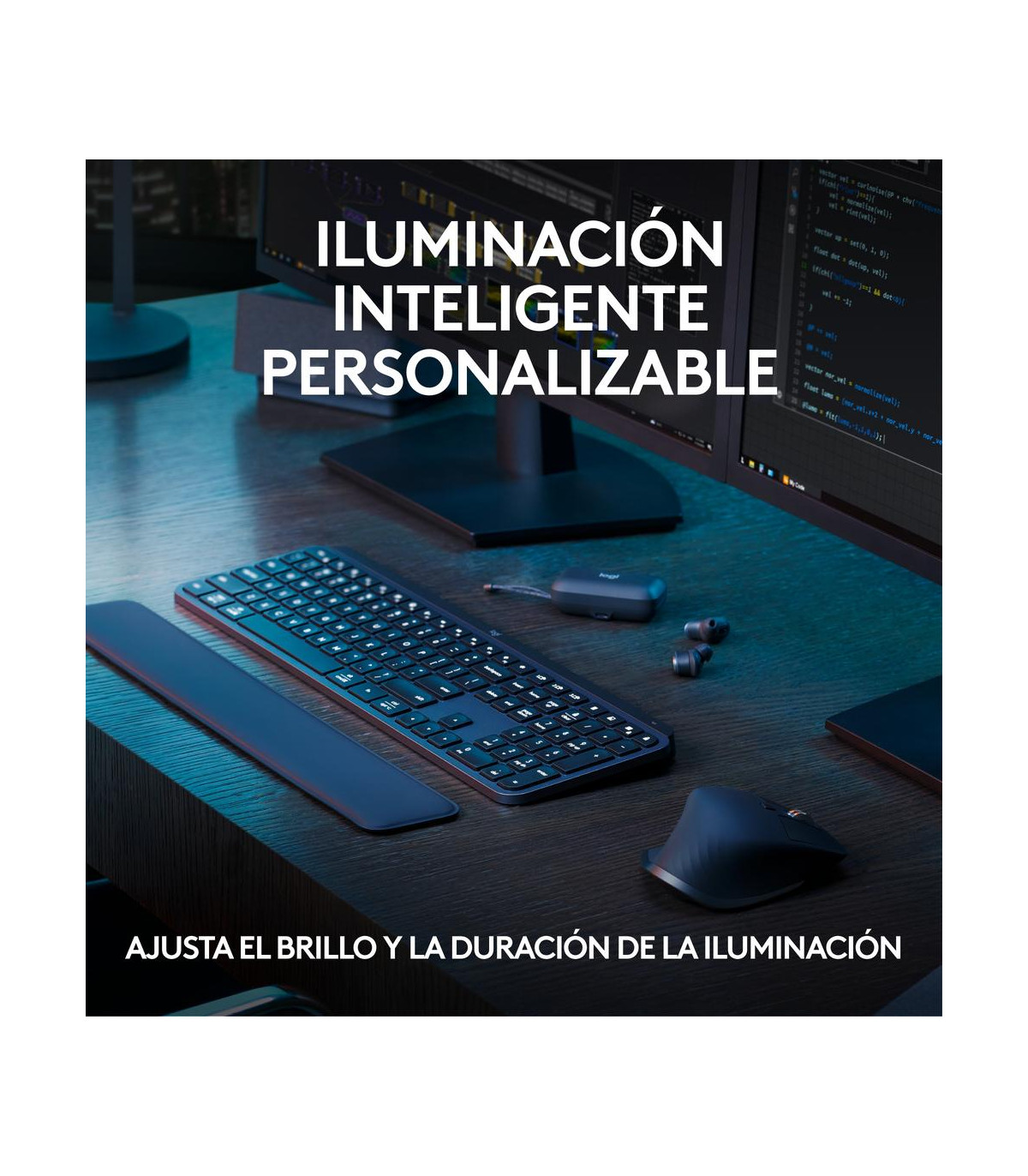 Teclado + raton logitech mx keys s combo inalambrico grafito español
