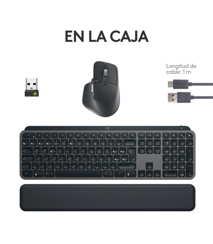 Teclado + raton logitech mx keys s combo inalambrico grafito español