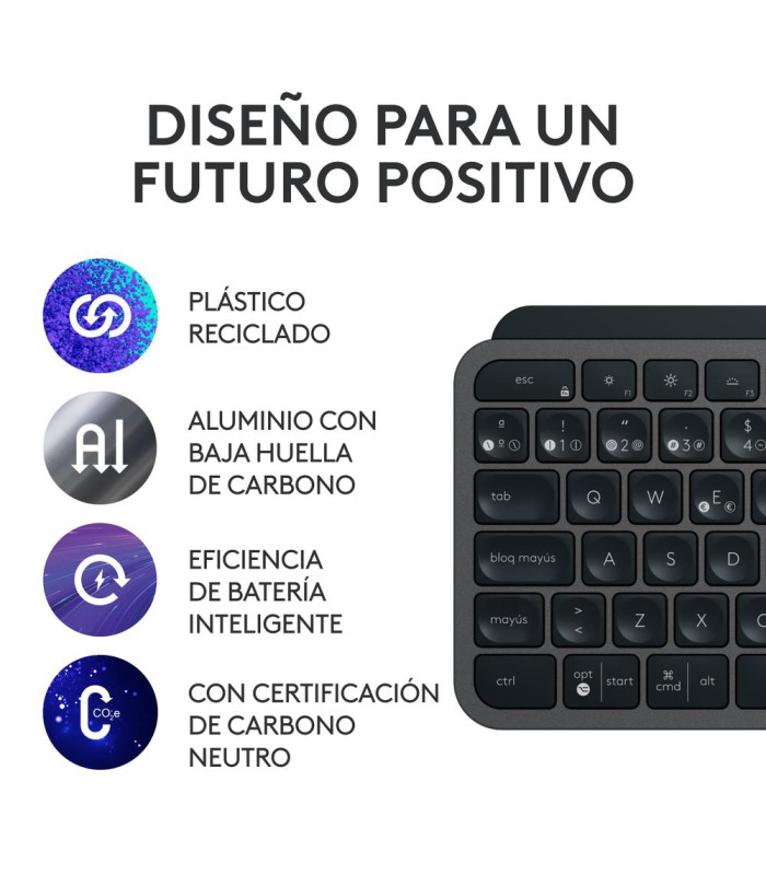 Teclado + raton logitech mx keys s combo inalambrico grafito español