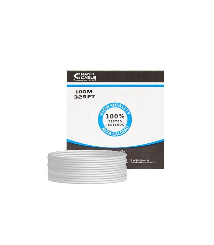 Bobina cable red utp cat6 rj45 nanocable 100m rigido awg24