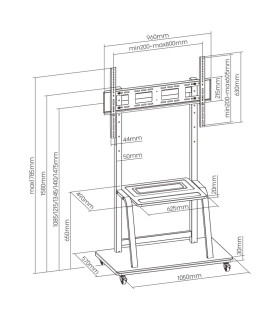 Soporte de suelo ewent ew1544 para tv hasta 100 pulgadas carga maxima 150kg