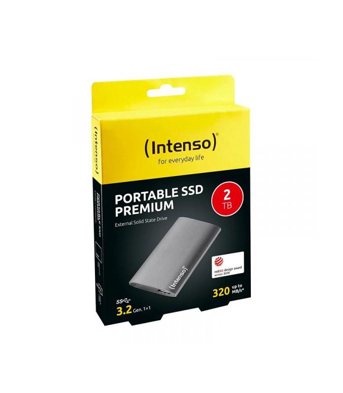 Disco duro externo solido ssd intenso 3823470 2tb  premium edition 1.8 pulgadas antracita