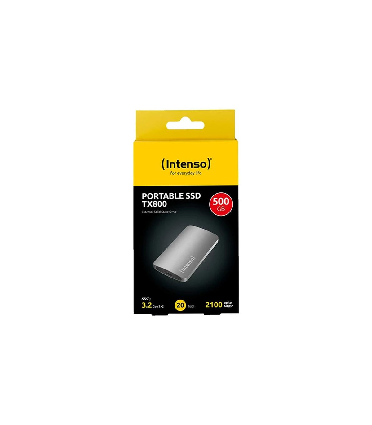 Disco duro externo solido ssd intenso tx800 500gb usb tipo c