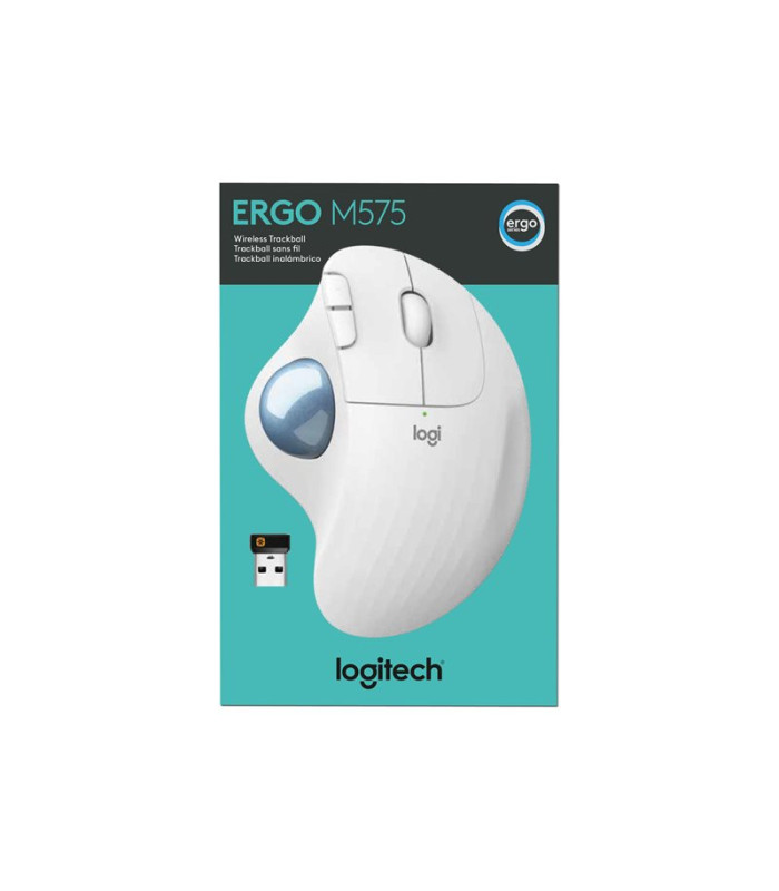 Mouse raton logitech ergo m575 bluetooth & wireless blanco