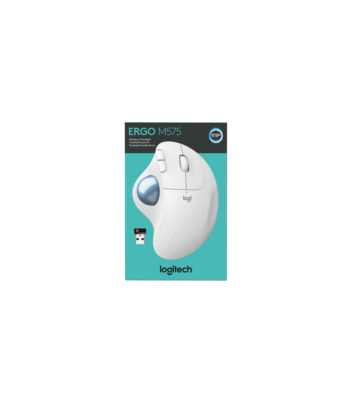 Mouse raton logitech ergo m575 bluetooth & wireless blanco