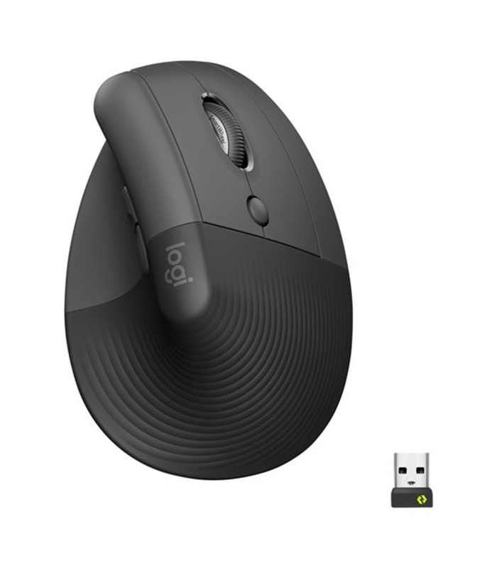 Mouse raton vertical logitech lift for business 6 botones 4000 dpi wireless inalambrico grafito