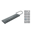 Docking station conceptronic usb tipo c donn17g 2 x hdmi - 1 x dp - 2 x usb 3.0 - 1 x usb 2.0 - 1 x rj45 - 1 x aux - lector sd -