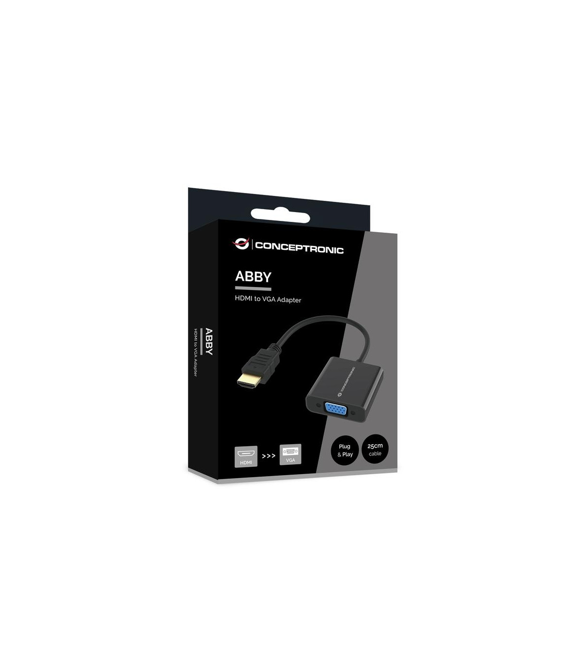 Adaptador hdmi a vga conceptronic 0.25m -  macho - hembra -  negro