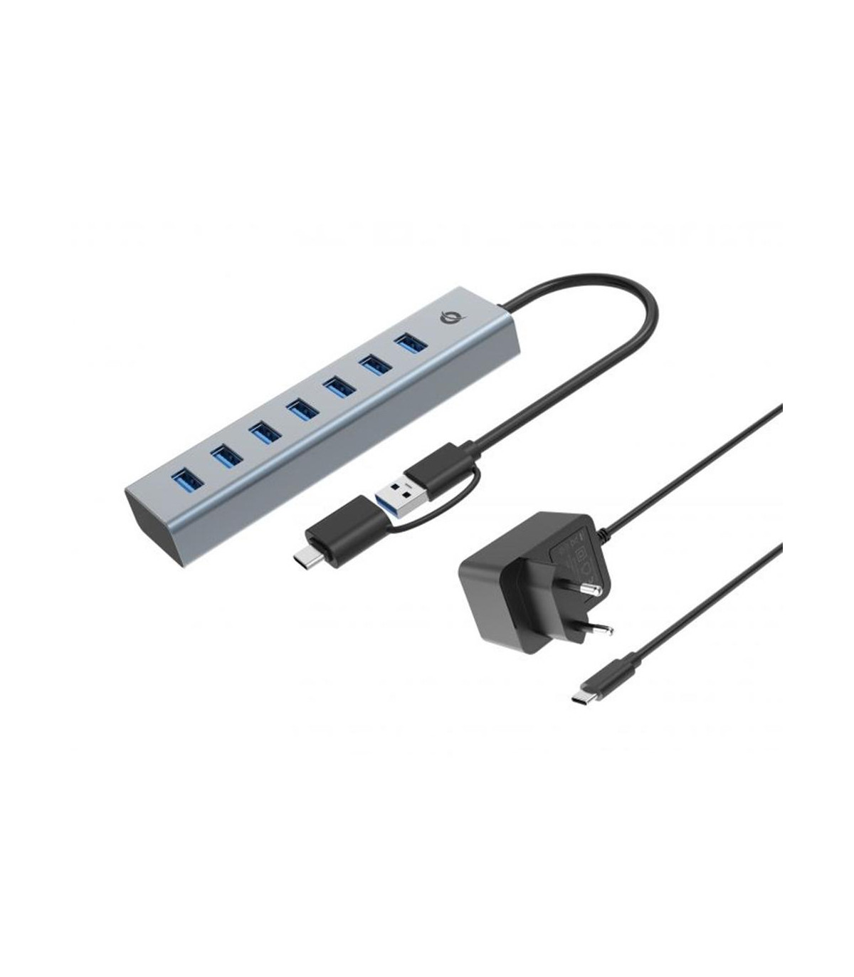 Hub usb 3.0 conceptronic hubbies21gp 7 puertos usb - c a 7xusb - a con alimentador