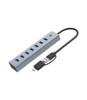 Hub usb 3.0 conceptronic hubbies21gp 7 puertos usb - c a 7xusb - a con alimentador