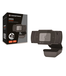 Webcam hd conceptronic amdis05b - 720p ( 1080 interpolado) - usb 2.0 - 30 fps - angulo vision 68º - microfono integrado