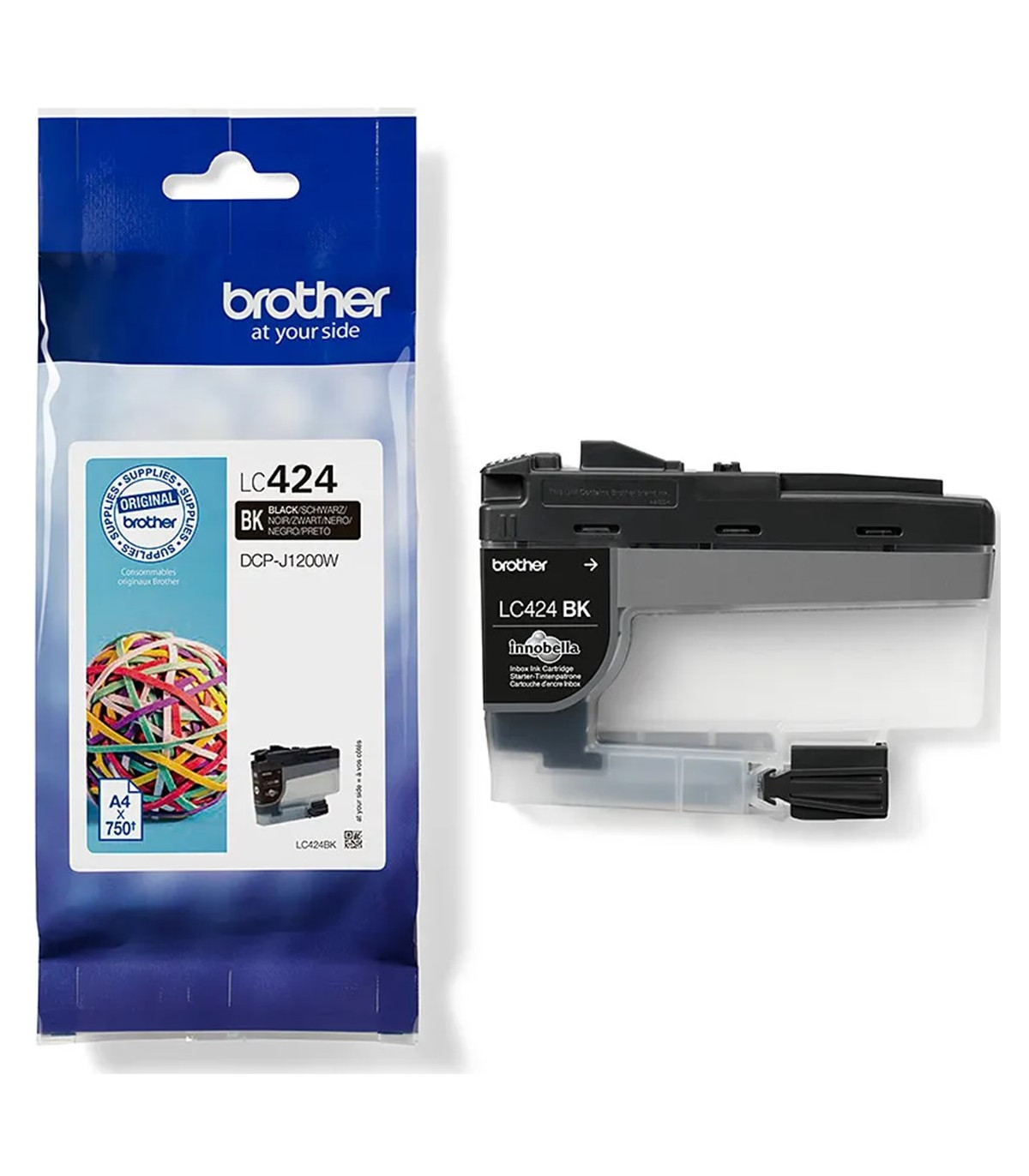 Cartucho tinta brother lc424bk negro 750 paginas