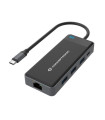 Adaptador conceptronic usb tipo c a gigabit ethernet rj45 - con hub usb 3.2 3 puertos - usb tipo c