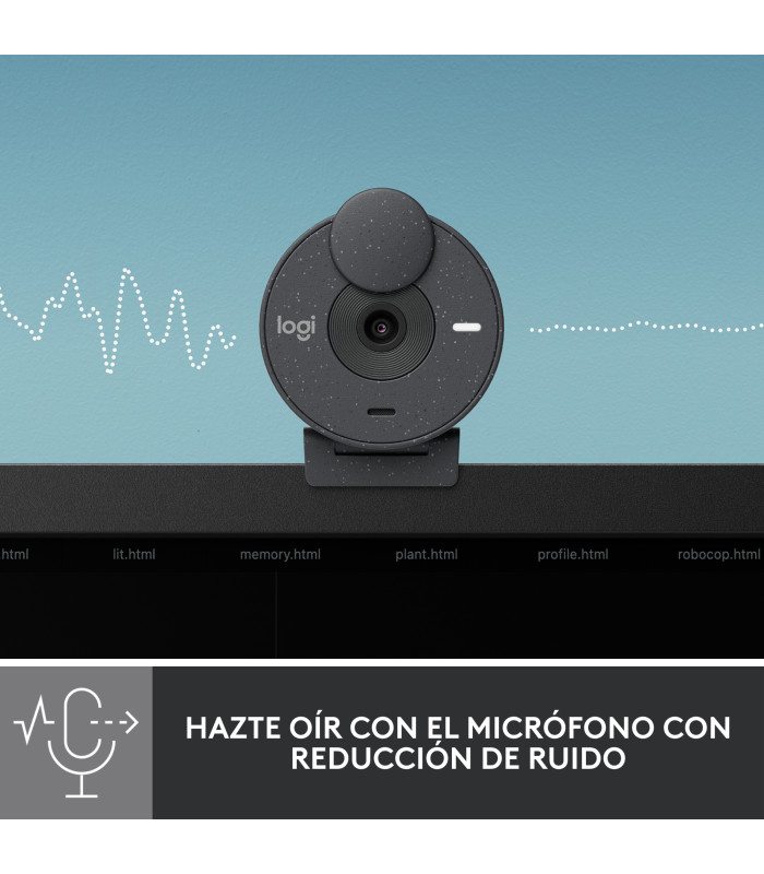 Webcam logitech brio 300 grafito full hd -  usb tipo c