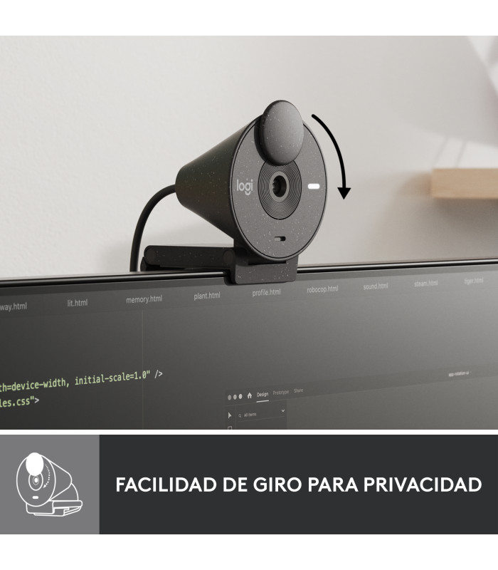 Webcam logitech brio 300 grafito full hd -  usb tipo c