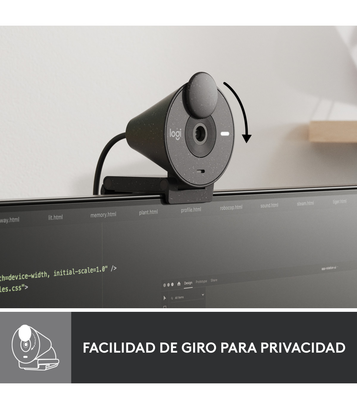 Webcam logitech brio 300 grafito full hd -  usb tipo c
